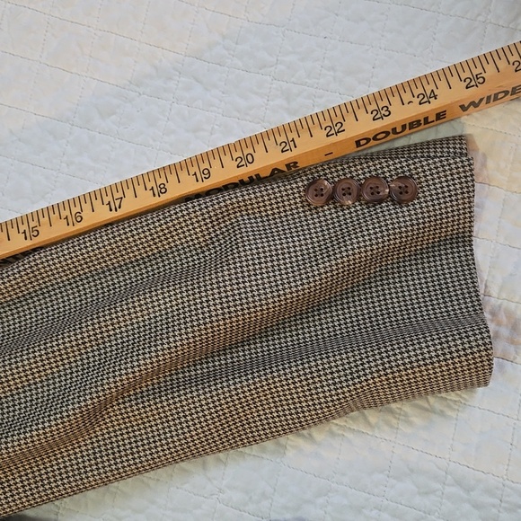 Mens 42 R Ralph Lauren Silk Wool Blend Houndstooth Suit Jacket Macys Mens Wear - Picture 6 of 13